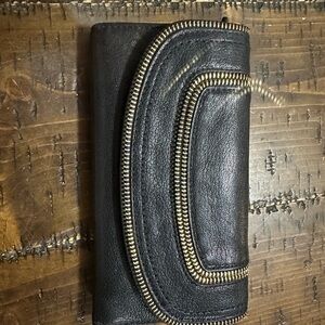 Michael Kors Black Leather with Gold Logo
